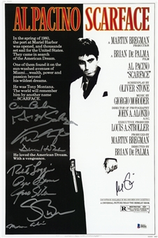 "Scarface" Cast-Signed 12x18 Photo With 10 Signatures Including Pacino, Loggia & Bauer (Beckett)	